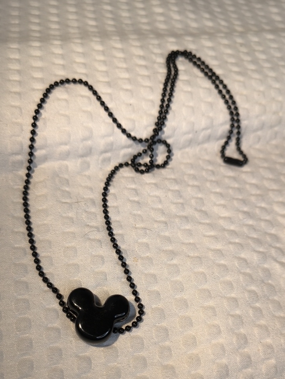 Black Disney Mickey Head Pendant Necklace
